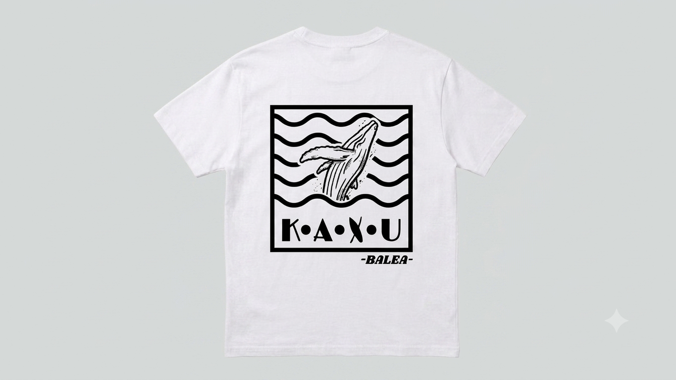 KAXU x Café La Baleine Kamiseta Zuria - Edizio Mugatua